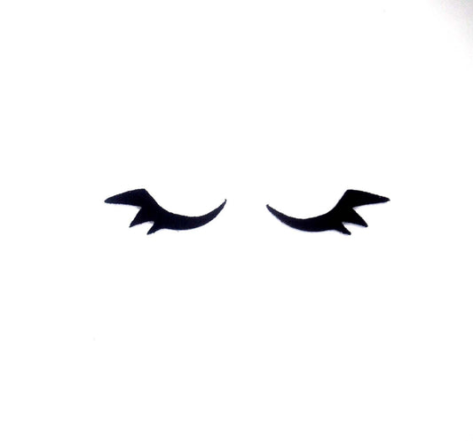 12 Pack of Sleepy Felt Eyes Sleeping Eyelashes for Amigurumi Multiple Sizes Available