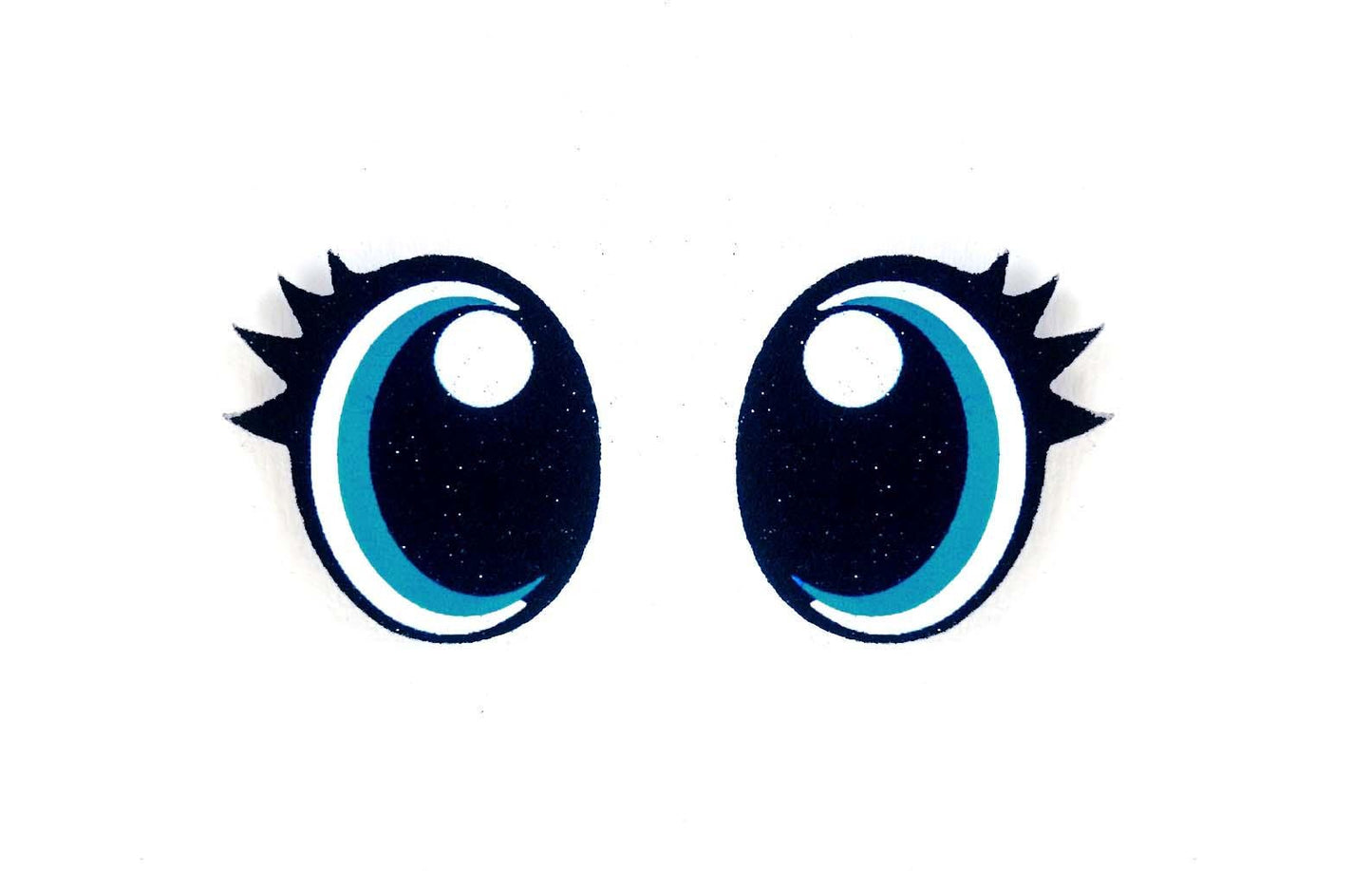 6 Pack of Glitter Felt Eyes for Amigurumi, With Lashes, Multiple Sizes Available