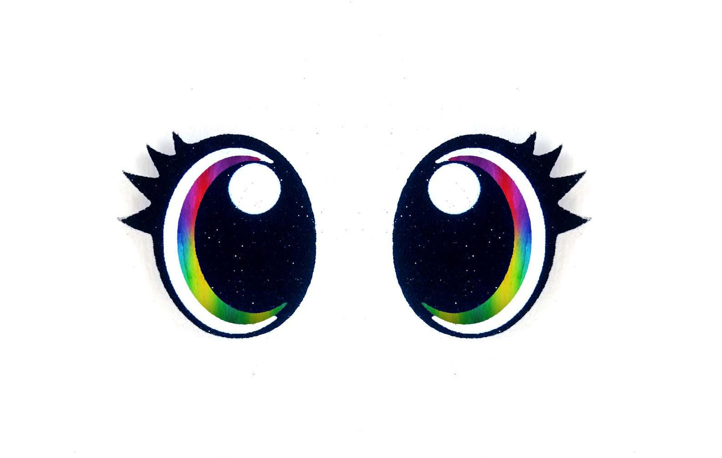 6 Pack of Glitter Felt Eyes for Amigurumi, With Lashes, Multiple Sizes Available