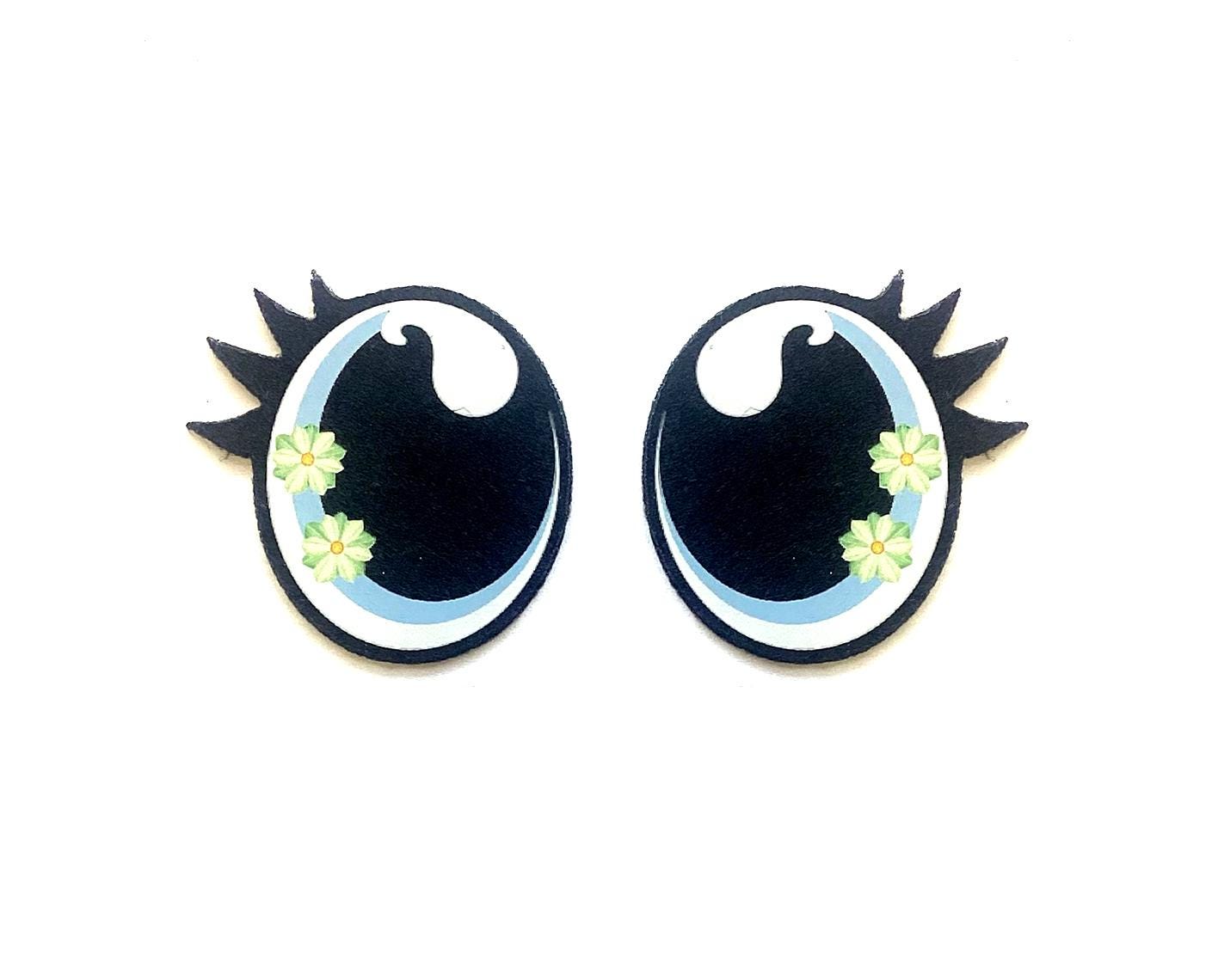 6 Pack of Flower Felt Eyes for Amigurumi, with Lashes, Multiple Sizes Available