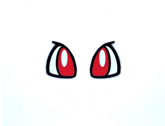 a close up of a pair of red eyes