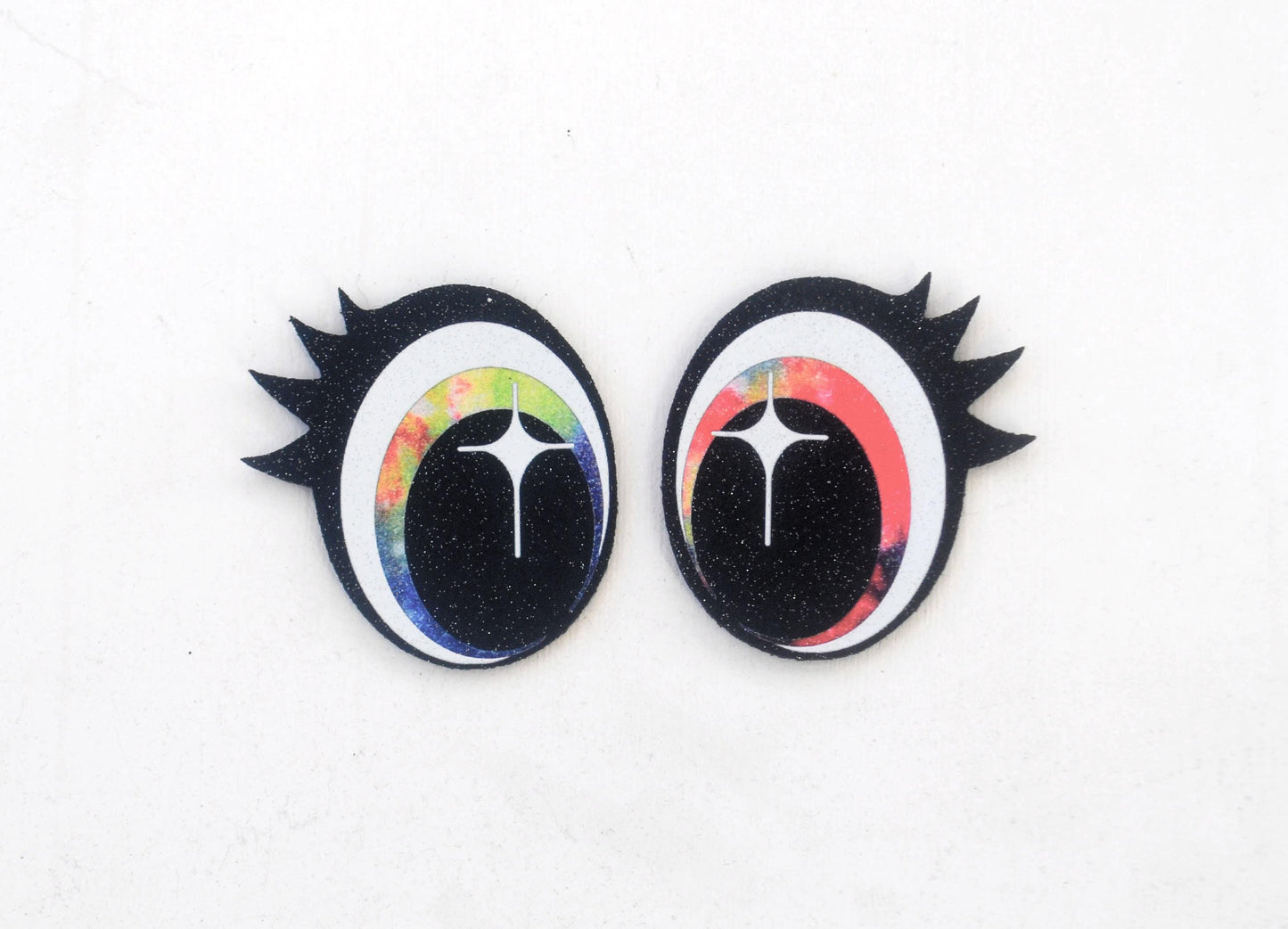 3 Pack of Glitter Felt Eyes for Amigurumi, With Lashes, Multiple Sizes Available