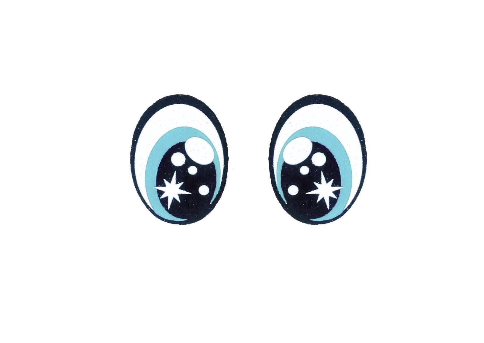 3 Pack of Oval Glitter Felt Eyes for Amigurumi Multiple Sizes Available