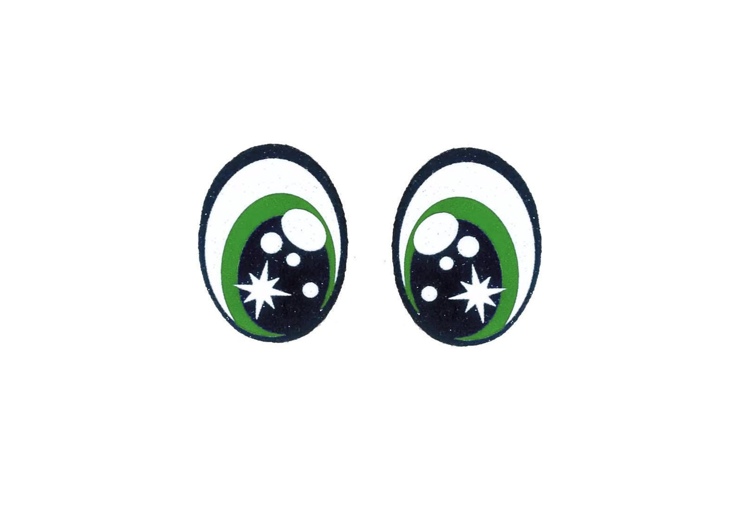 3 Pack of Oval Glitter Felt Eyes for Amigurumi Multiple Sizes Available