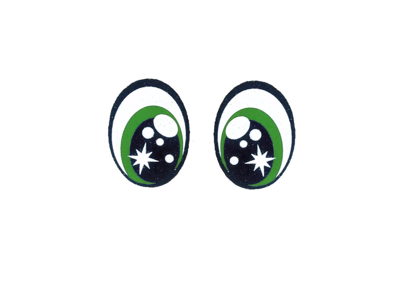 3 Pack of Oval Glitter Felt Eyes for Amigurumi Multiple Sizes Available
