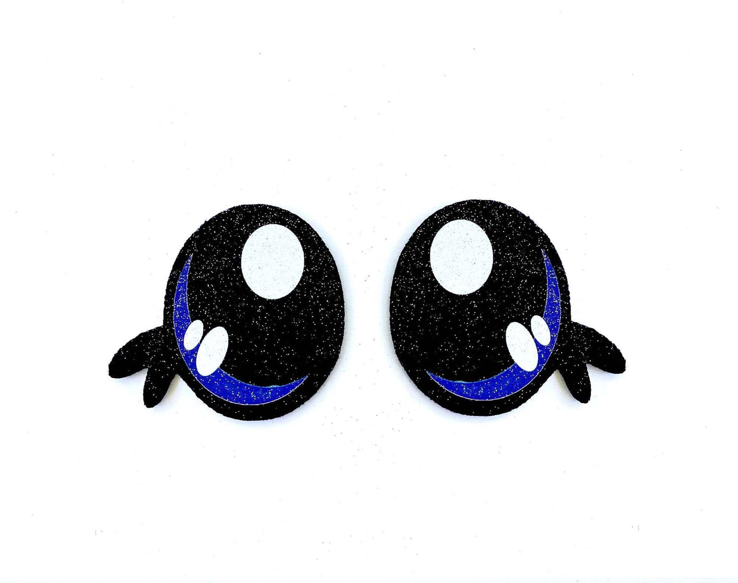 3 Pack of Blue Glitter Felt Eyes for Amigurumi Multiple Sizes Available