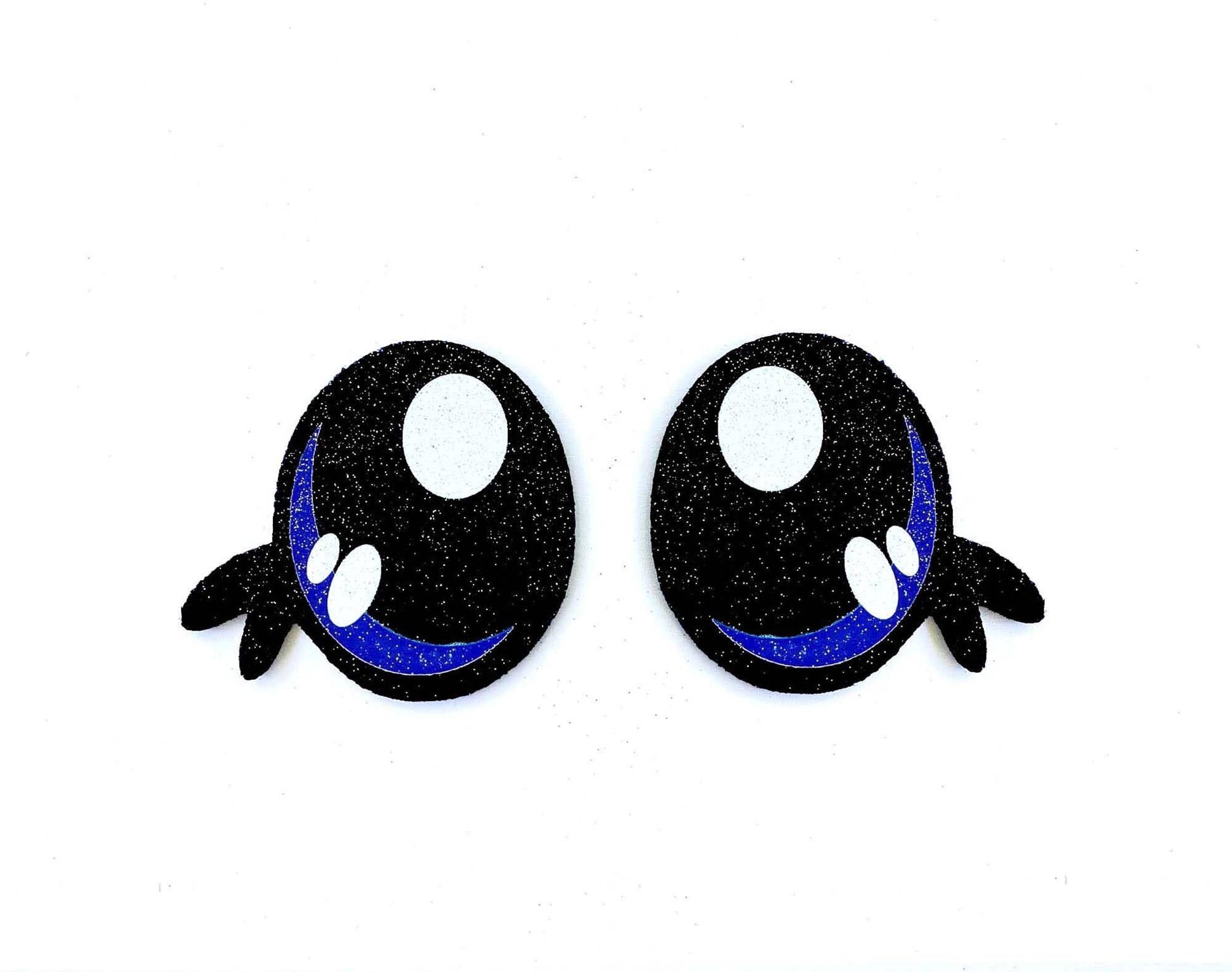 3 Pack of Blue Glitter Felt Eyes for Amigurumi Multiple Sizes Available