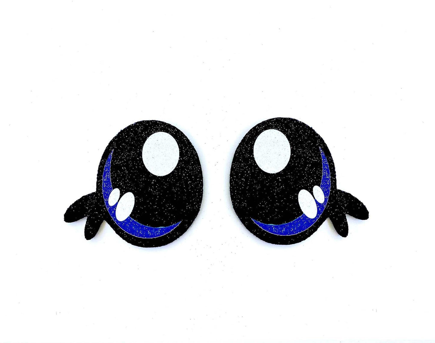 3 Pack of Blue Glitter Felt Eyes for Amigurumi Multiple Sizes Available