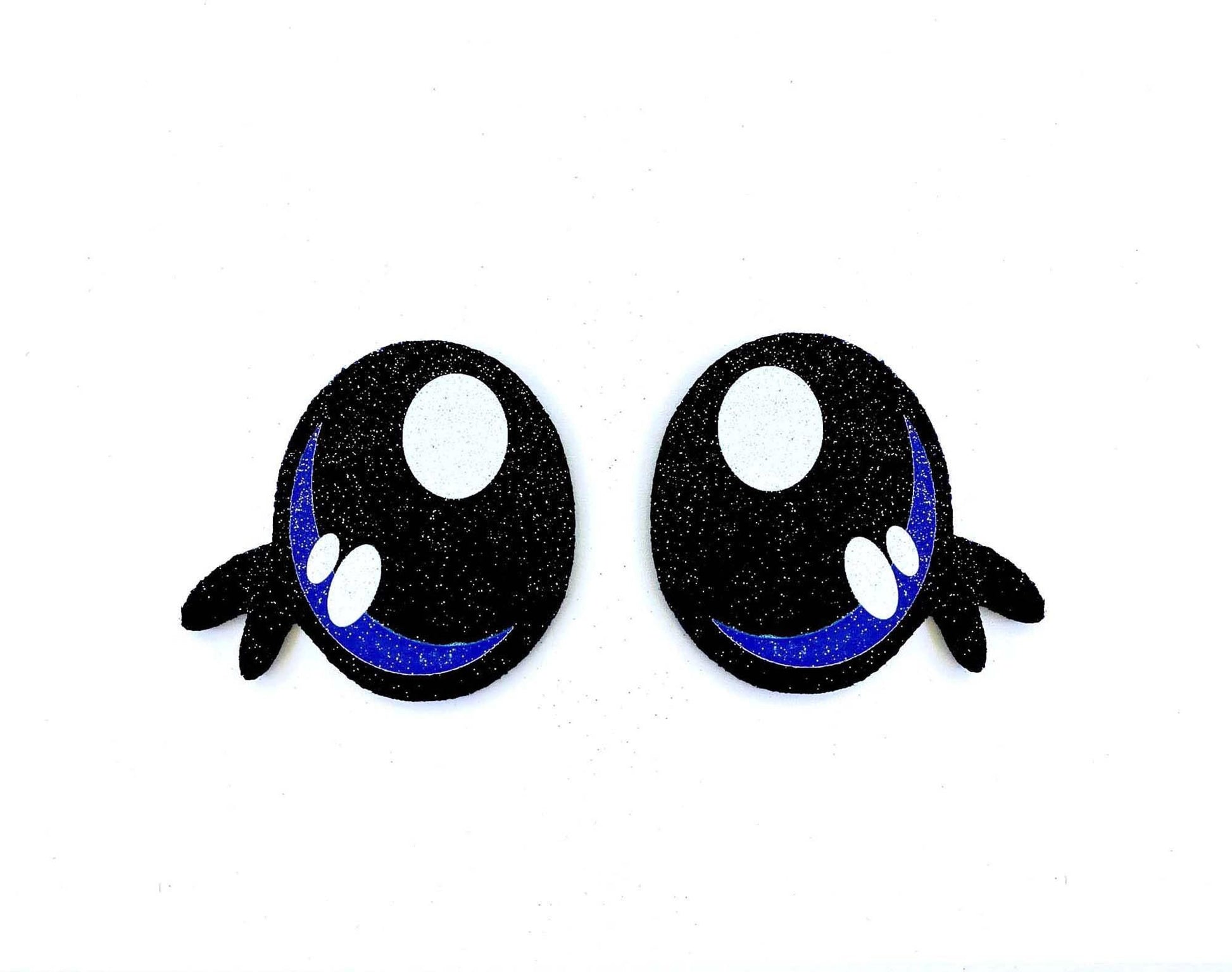 3 Pack of Blue Glitter Felt Eyes for Amigurumi Multiple Sizes Available