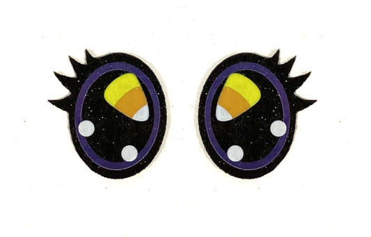 3 Pack of Candy Corn Halloween Felt Eyes for Amigurumi, with Lashes, Multiple Sizes Available