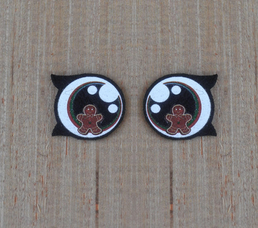 3 Pack of Shimmery Gingerbread Cookie Felt Eyes for Amigurumi