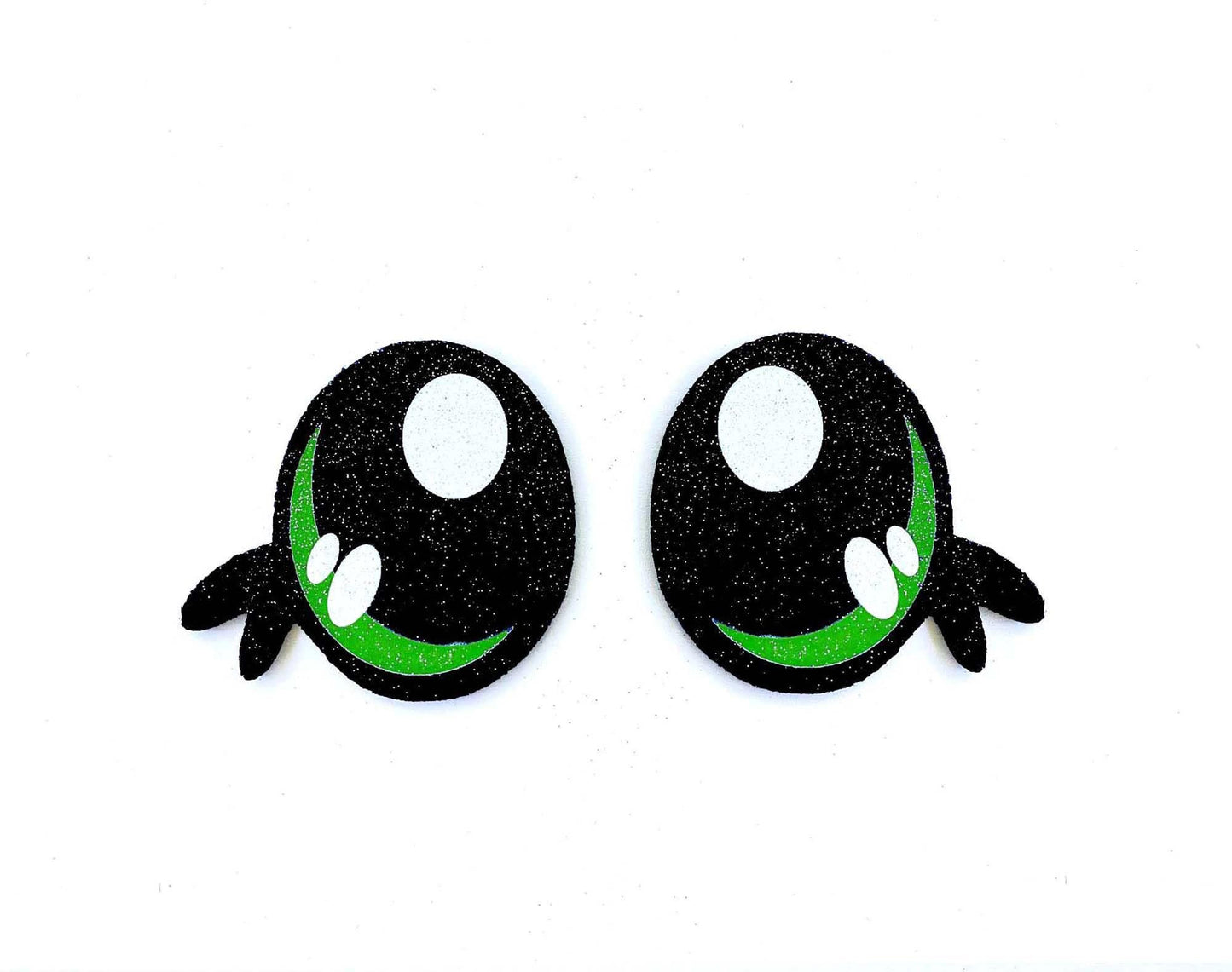3 Pack of Green Glitter Felt Eyes for Amigurumi Multiple Sizes Available