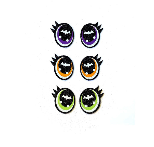 3 Pack Glitter Halloween Felt Eyes: Amigurumi, Crafts, Bats