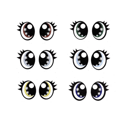 3 Pack of Snowflake Felt Eyes for Amigurumi, Christmas Felt Eyes, Multicolor, Multiple Sizes Available