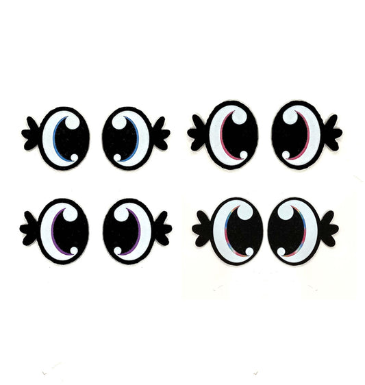 3 Pack of Oval Felt Eyes for Amigurumi, Rainbow, Kawaii, for Crochet Plushie Multiple Sizes Available