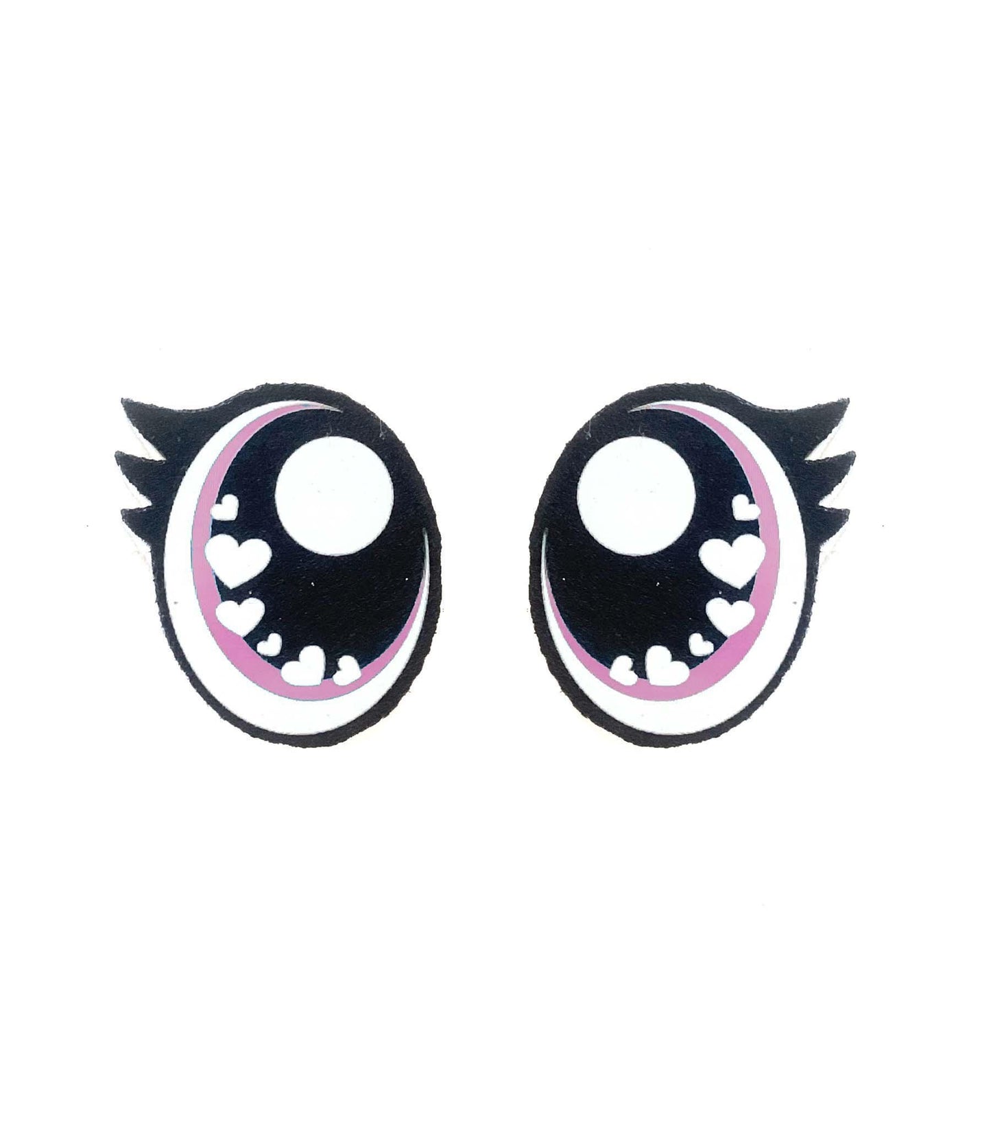 3 Pack of Oval Felt Eyes for Amigurumi, Pastel, Heart Eyes, Valentine, Multiple Sizes Available
