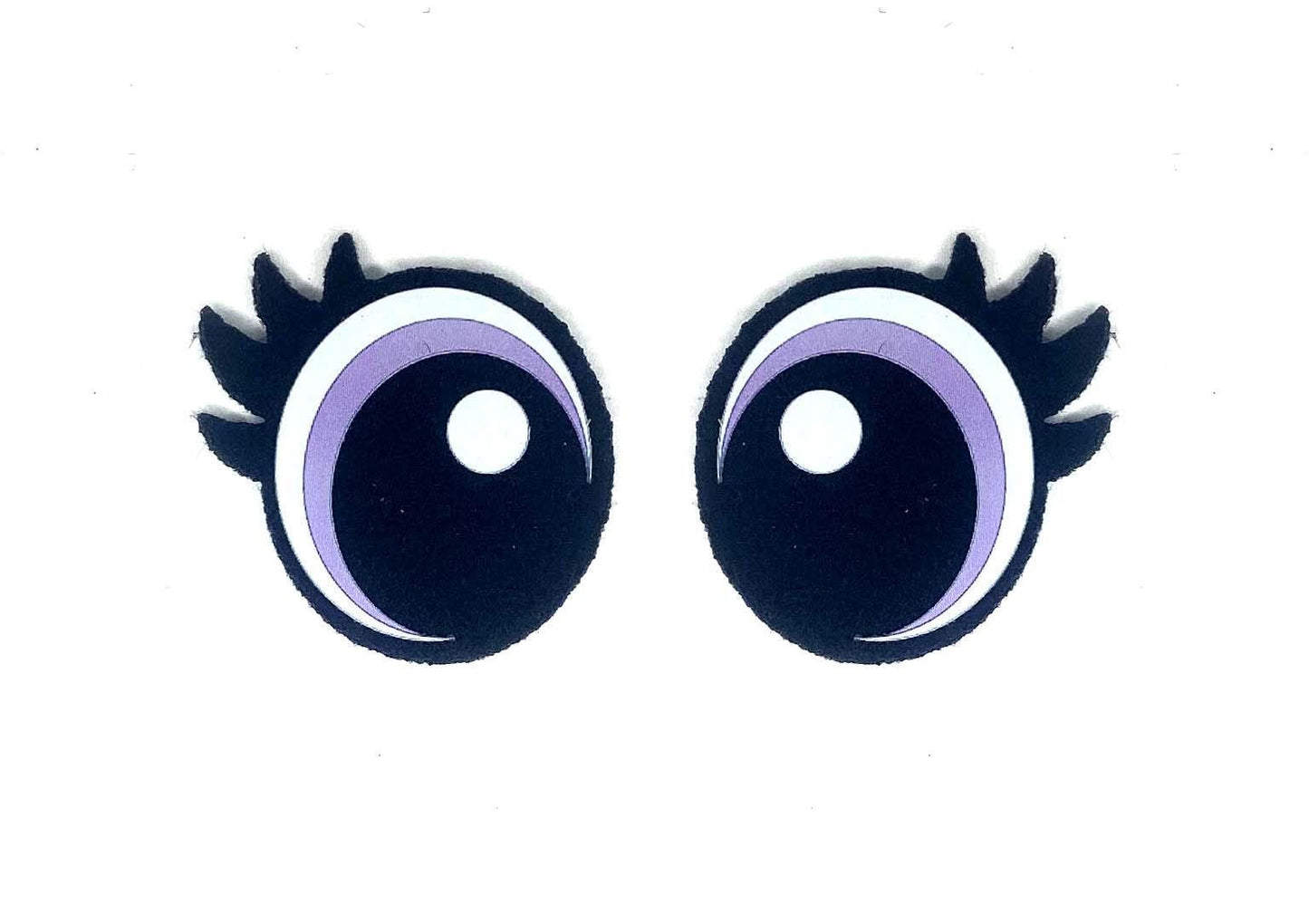 3 Pack of Round Felt Eyes for Amigurumi with Lashes, Multiple Sizes Available