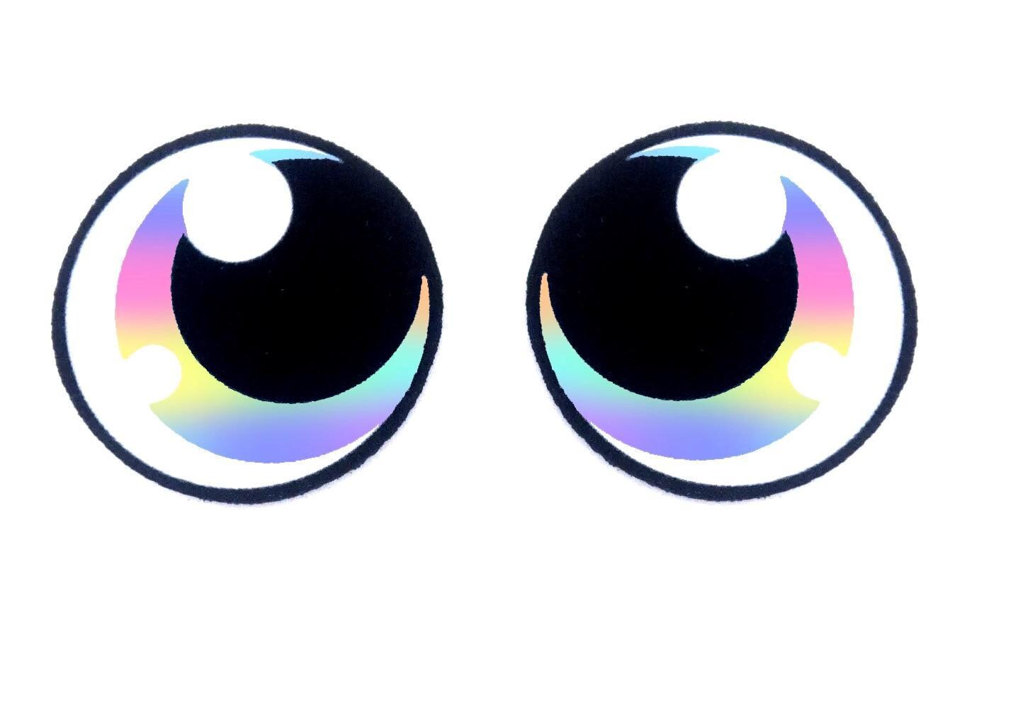 3 Pack of Round Glitter Felt Eyes for Amigurumi, Multicolor, Rainbow, Multiple Sizes Available