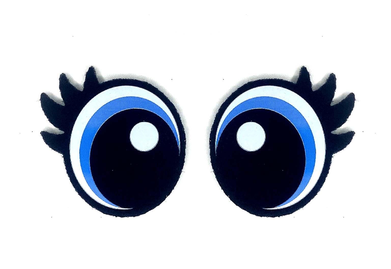 3 Pack of Round Felt Eyes for Amigurumi with Lashes, Multiple Sizes Available