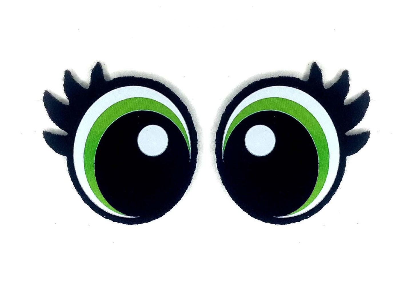 3 Pack of Round Felt Eyes for Amigurumi with Lashes, Multiple Sizes Available