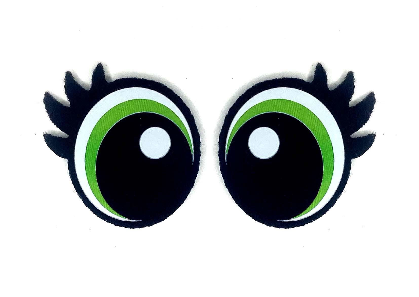 3 Pack of Round Felt Eyes for Amigurumi with Lashes, Multiple Sizes Available