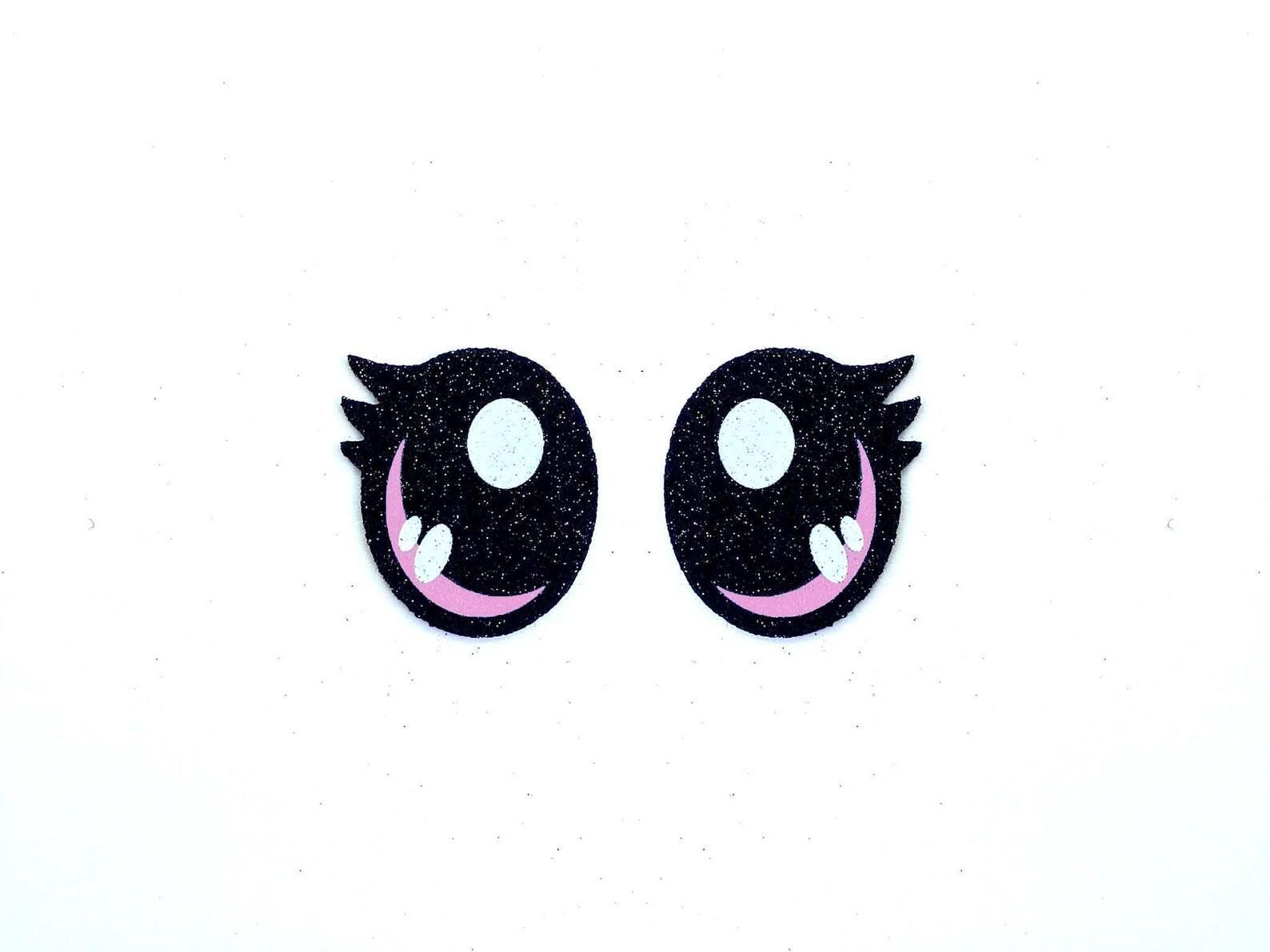 3 Pack of Glitter Felt Eyes for Amigurumi, Crochet Plushie Eyes, Kawaii, 5/8 to 2 1/4 inch Sizes, Multicolor Multiple Sizes Available