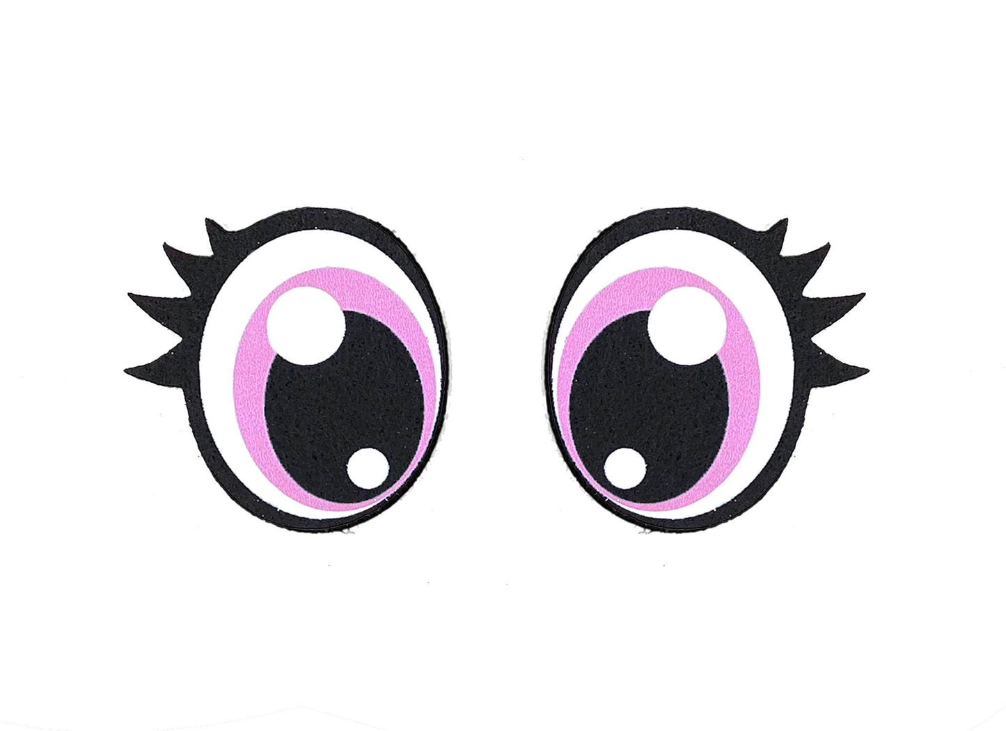 3 Pack of Glitter Felt Eyes for Amigurumi, with Lashes, Multiple Sizes Available
