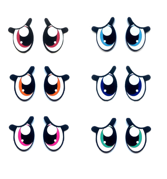 3 Pack of Pouty Felt Eyes for Amigurumi, Sad Eyes, Multiple Sizes Available
