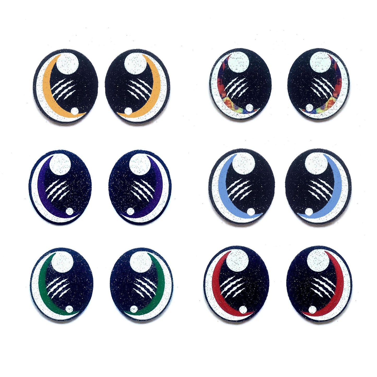 6 Pack of Glitter Dino Felt Eyes