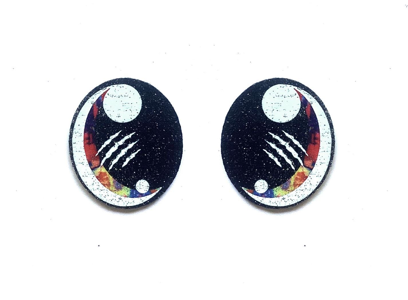 3 Pack of Glitter Dino Felt Eyes for Amigurumi, Dinosaur, Multiple Sizes Available