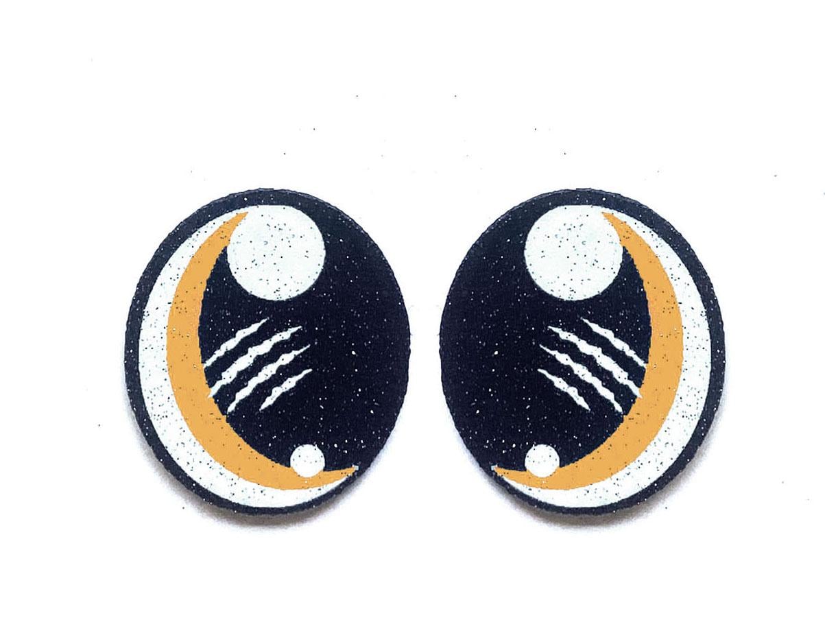 3 Pack of Glitter Dino Felt Eyes for Amigurumi, Dinosaur, Multiple Sizes Available