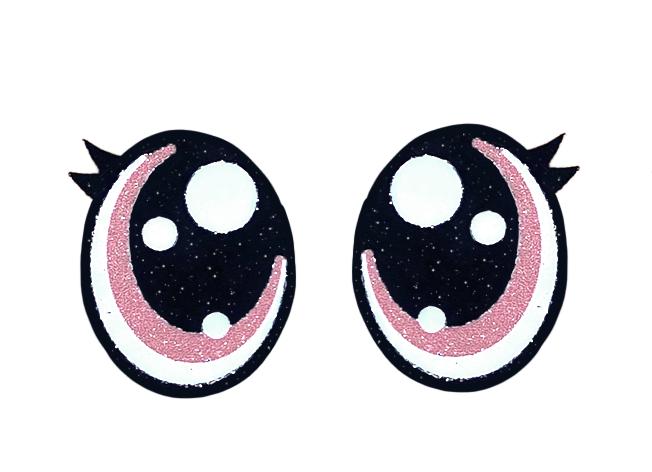 3 Pack of Oval Glitter Felt Eyes for Amigurumi Multiple Sizes Available