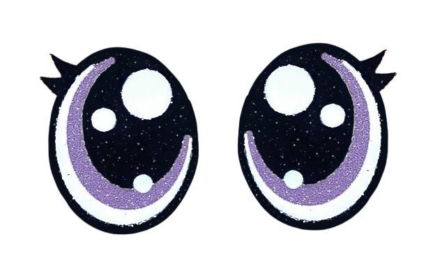 3 Pack of Oval Glitter Felt Eyes for Amigurumi Multiple Sizes Available