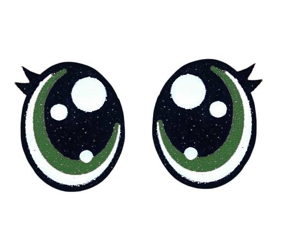 3 Pack of Oval Glitter Felt Eyes for Amigurumi Multiple Sizes Available