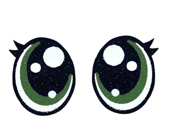 6 Pack of Oval Glitter Felt Eyes for Amigurumi Multiple Sizes Available
