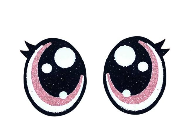 6 Pack of Oval Glitter Felt Eyes for Amigurumi Multiple Sizes Available