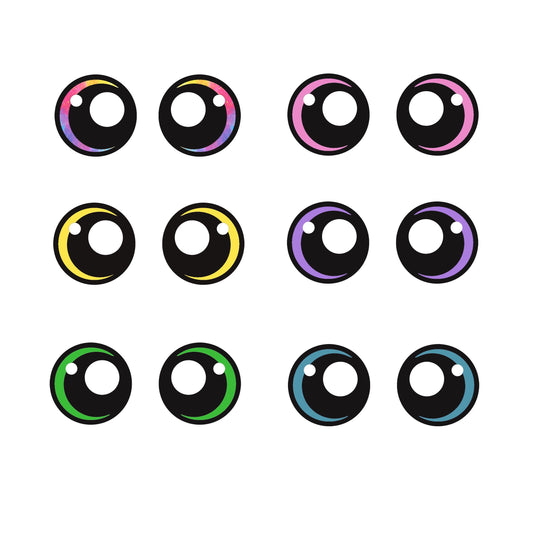 6 Pack of Felt Eyes For Amigurumi