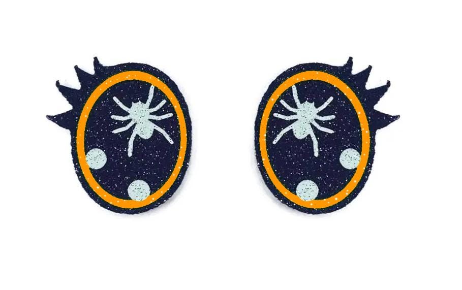 3 Pack of Halloween Glitter Felt Eyes for Amigurumi, Spider, Multiple Sizes Available