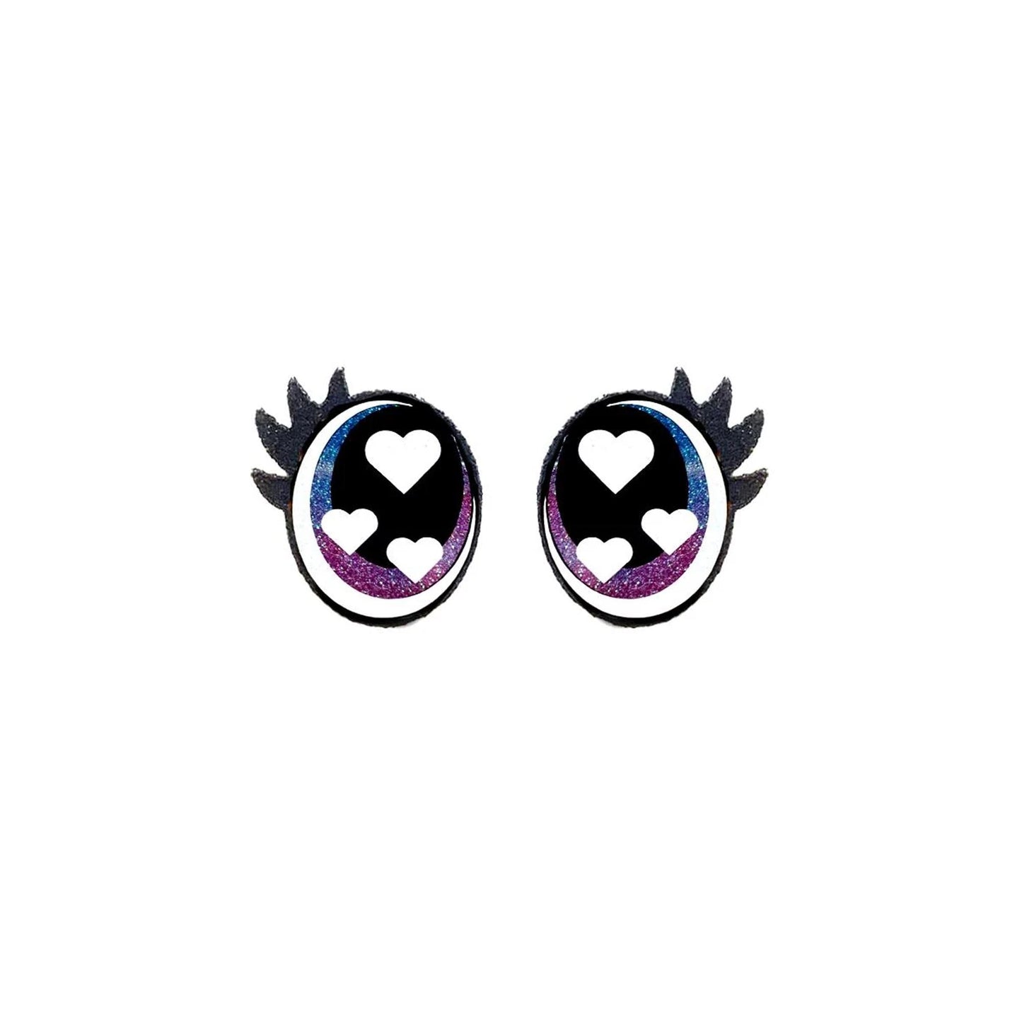 Glitter Oval Felt Eyes 6-Pack: Amigurumi, Plushie, & Craft Supplies