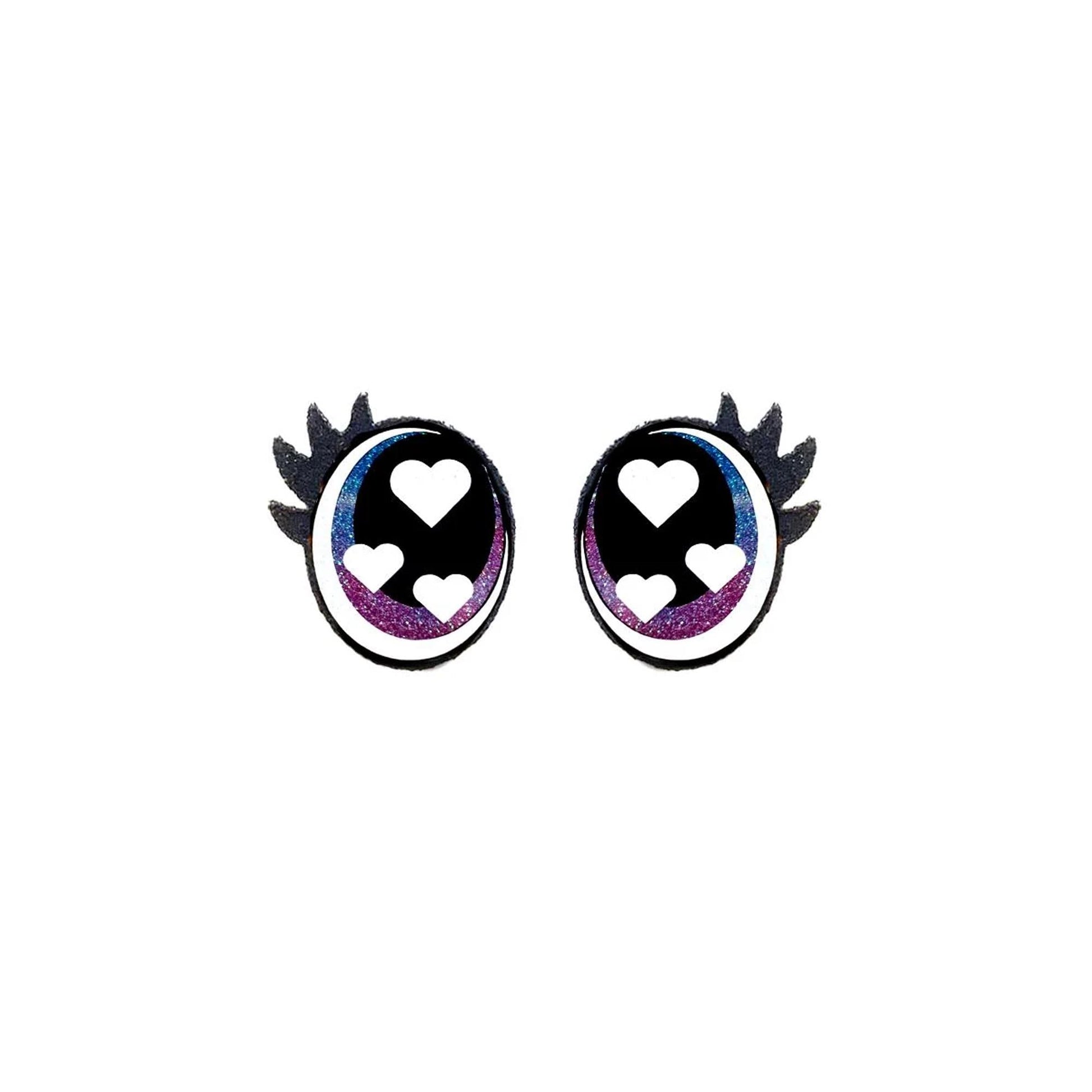 Glitter Oval Felt Eyes 6-Pack: Amigurumi, Plushie, & Craft Supplies