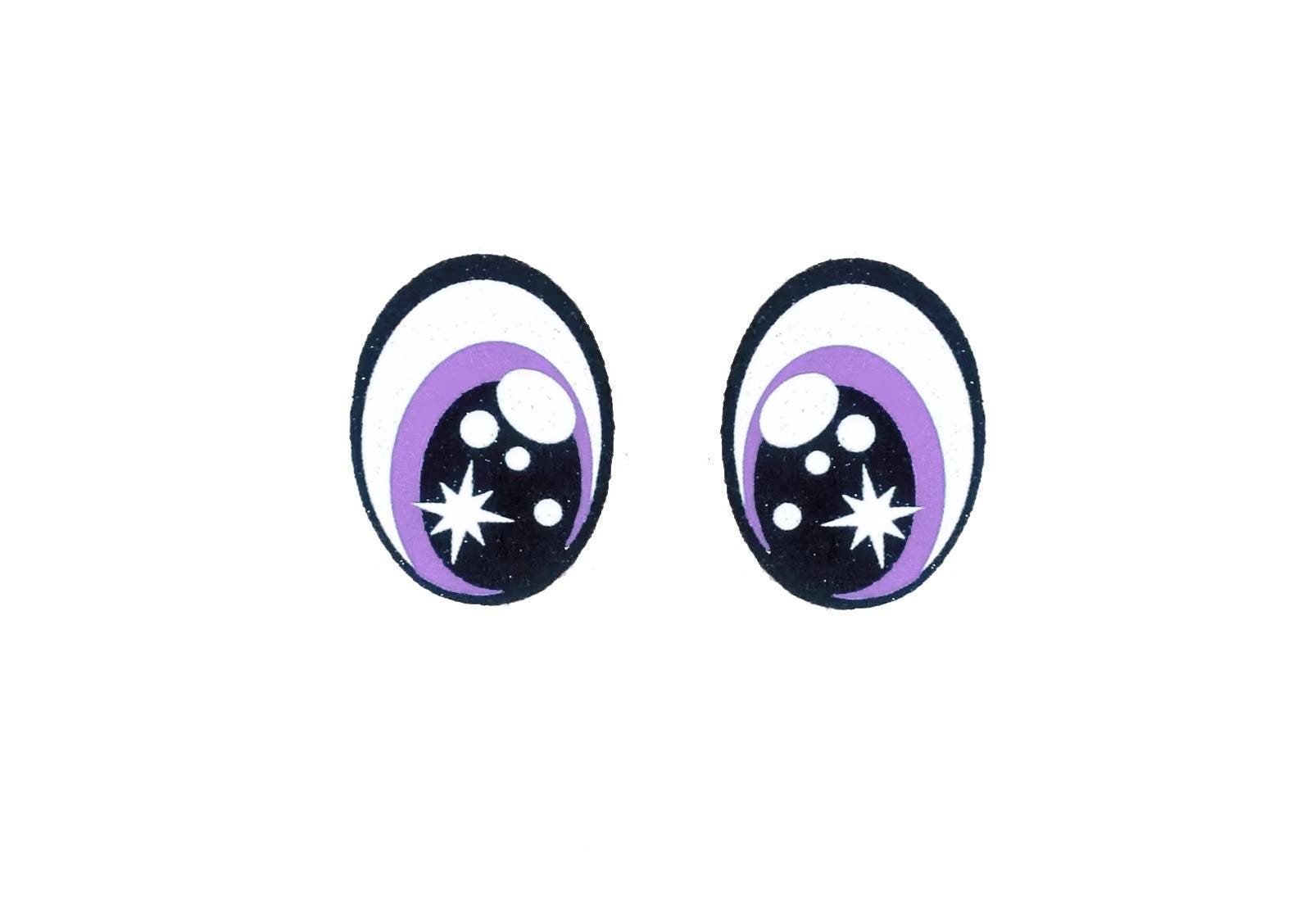 3 Pack of Oval Glitter Felt Eyes for Amigurumi Multiple Sizes Available