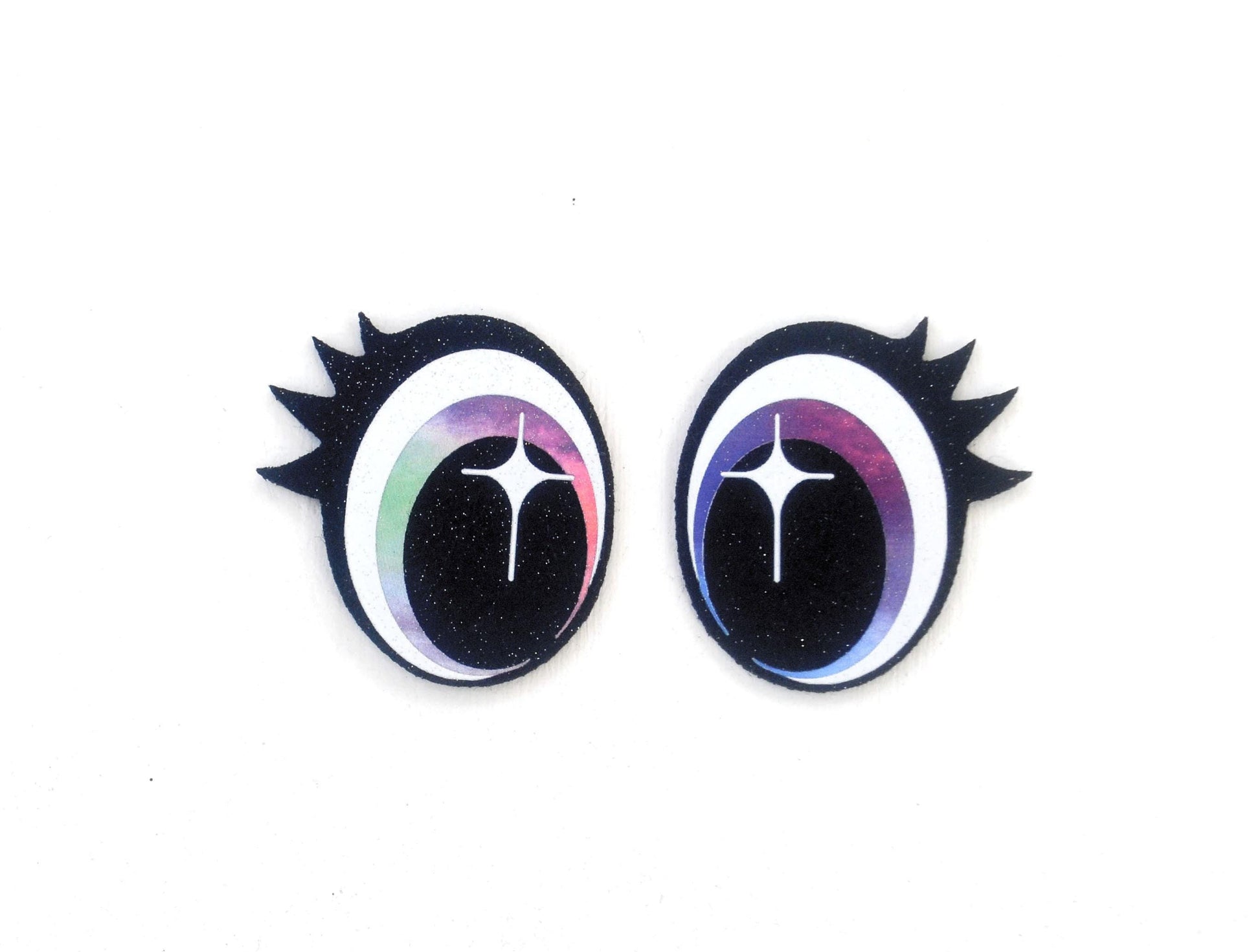 3 Pack of Glitter Felt Eyes for Amigurumi, With Lashes, Multiple Sizes Available
