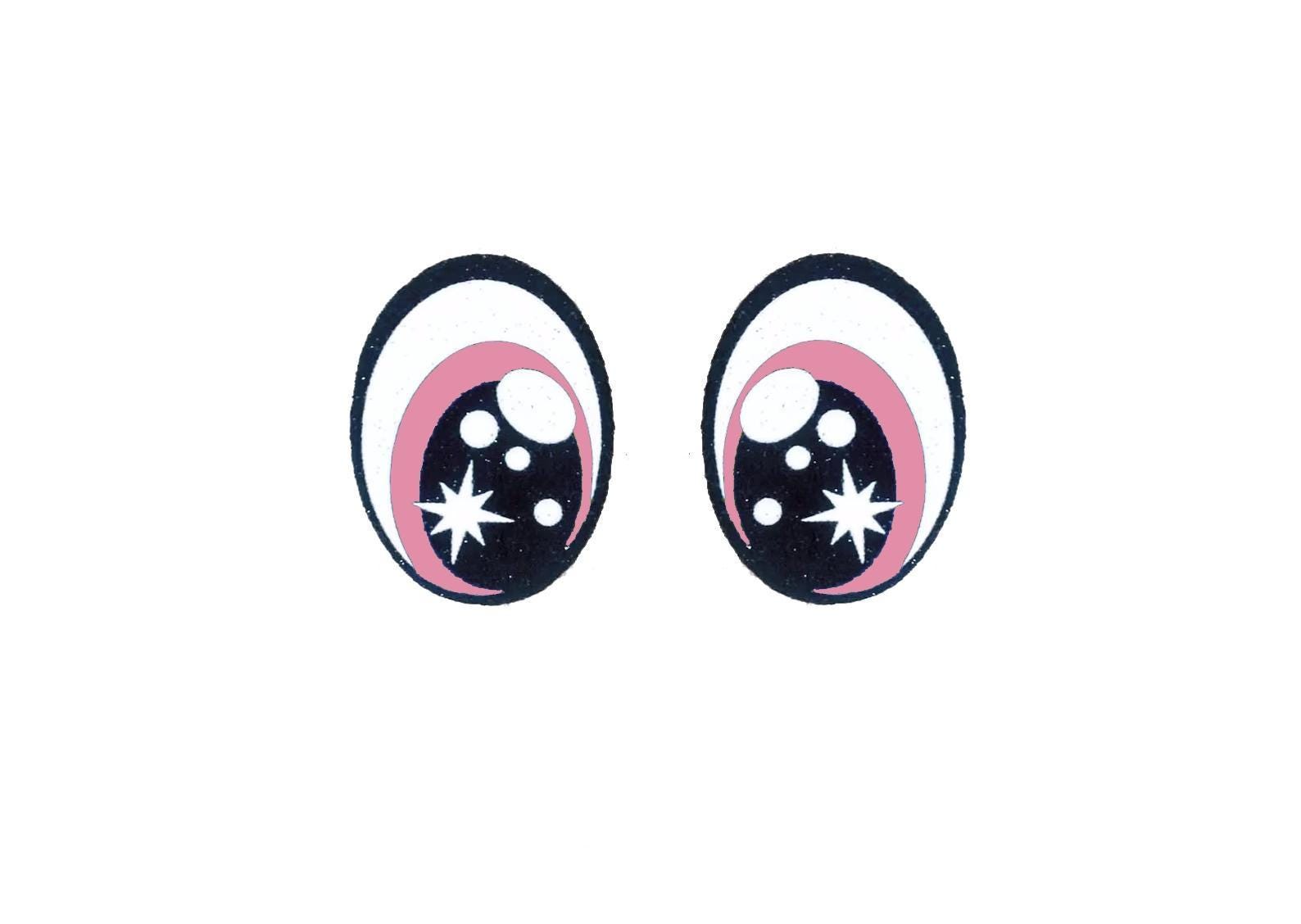 3 Pack of Oval Glitter Felt Eyes for Amigurumi Multiple Sizes Available