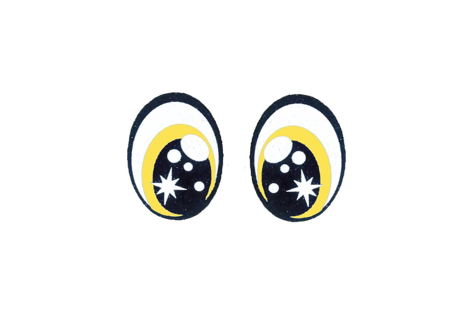 3 Pack of Oval Glitter Felt Eyes for Amigurumi Multiple Sizes Available