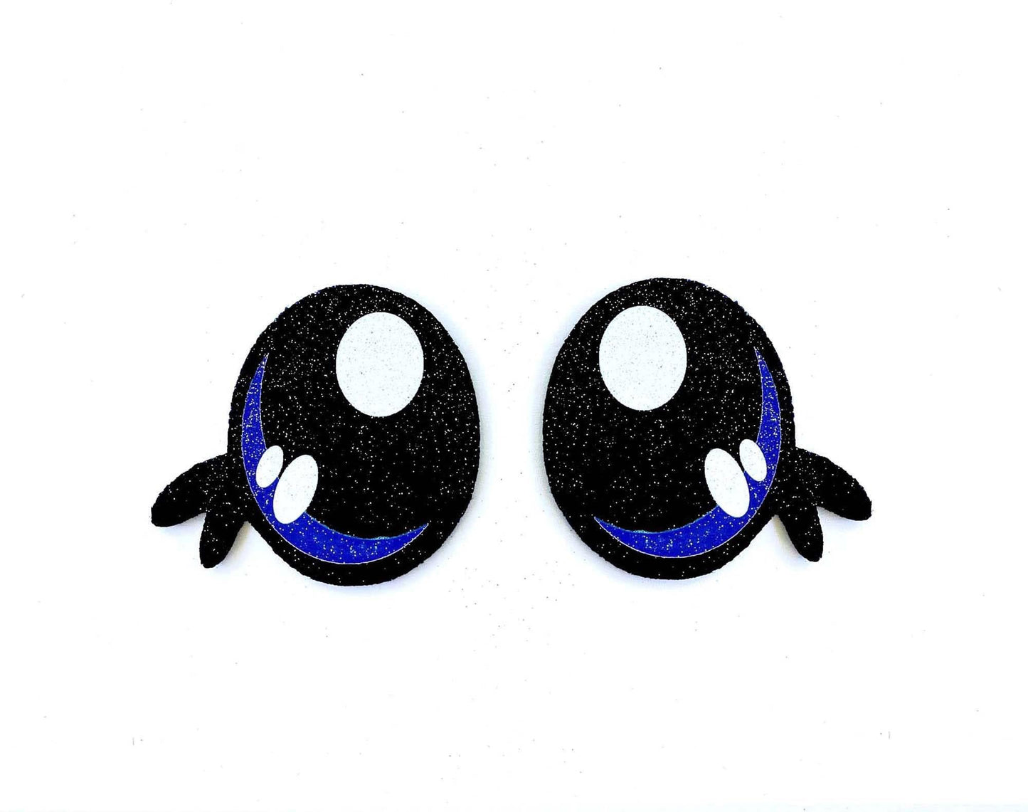 3 Pack of Blue Glitter Felt Eyes for Amigurumi Multiple Sizes Available