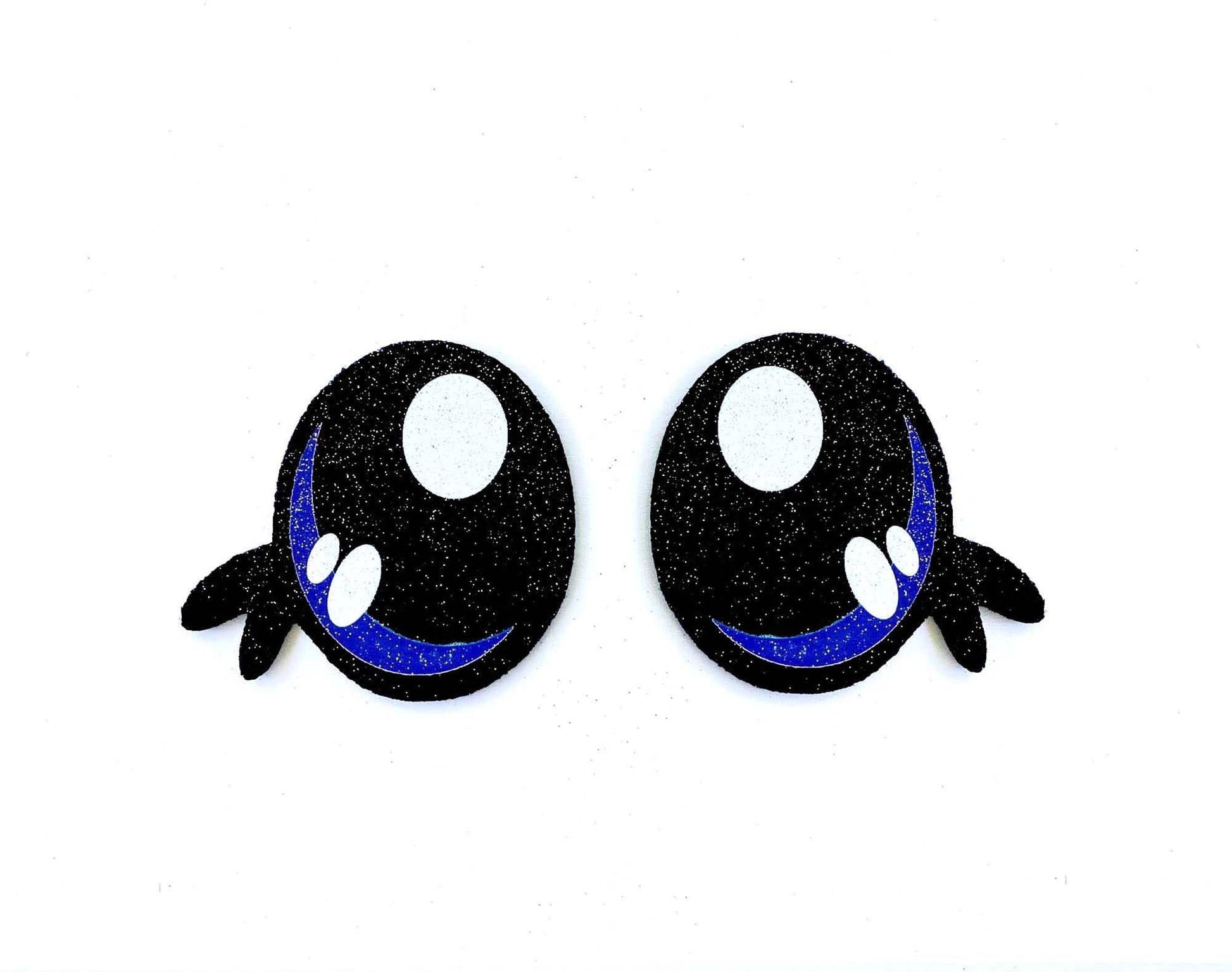 3 Pack of Blue Glitter Felt Eyes for Amigurumi Multiple Sizes Available