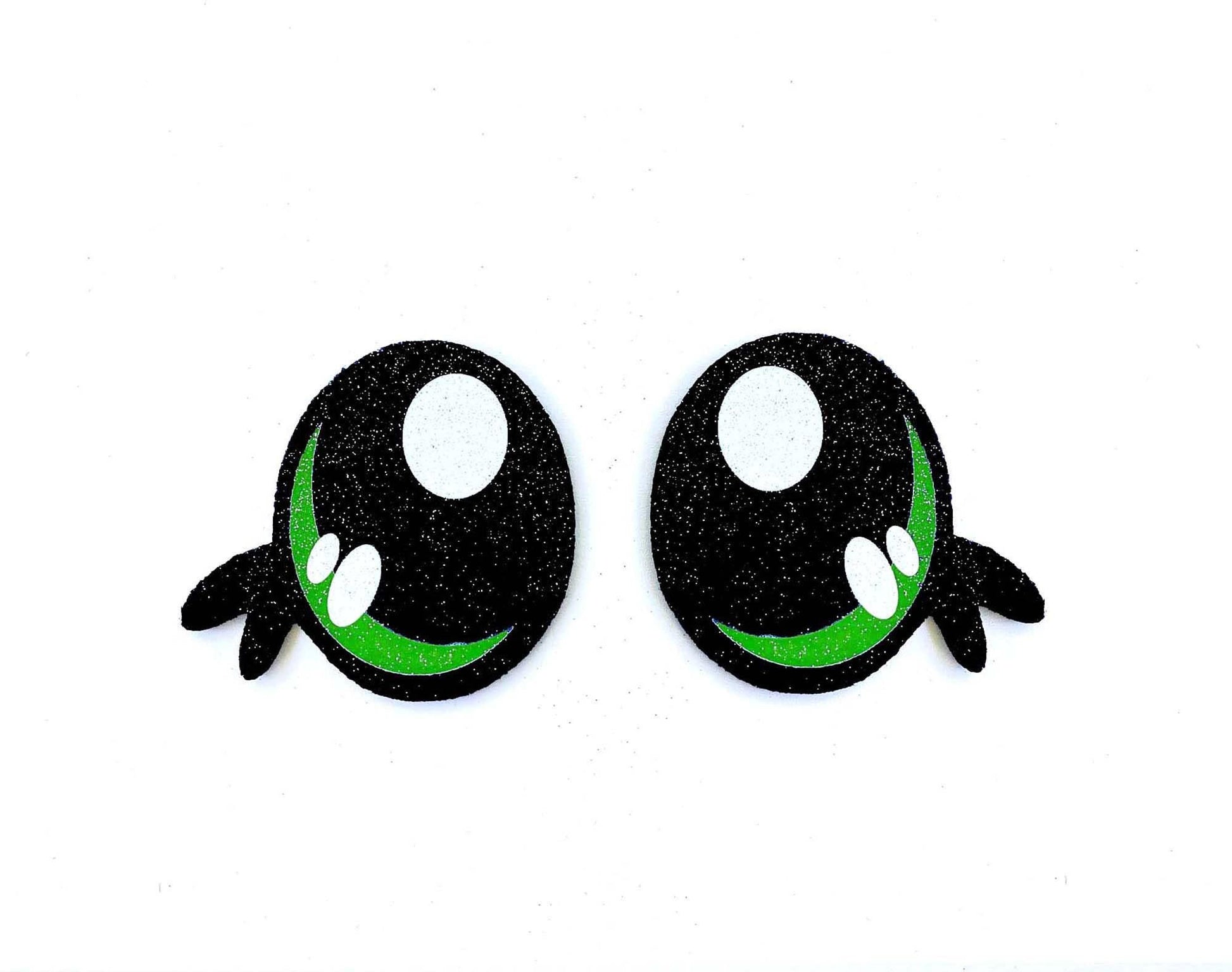 3 Pack of Green Glitter Felt Eyes for Amigurumi Multiple Sizes Available