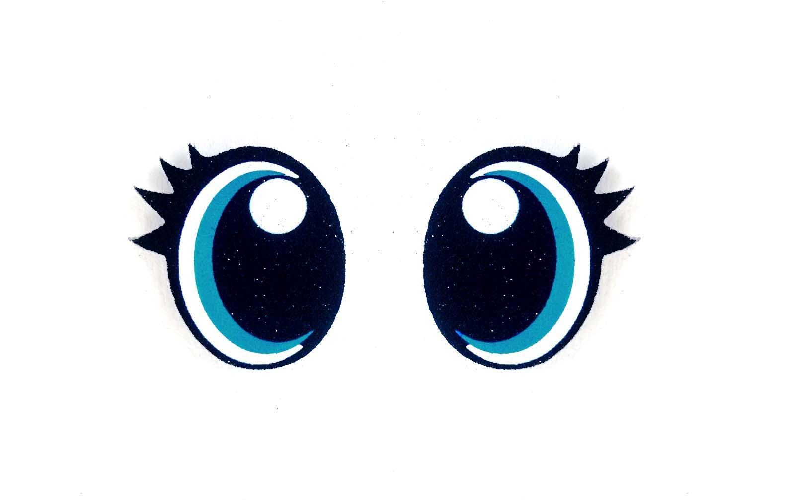 3 Pack of Glitter Felt Eyes for Amigurumi, With Lashes, Multiple Sizes Available