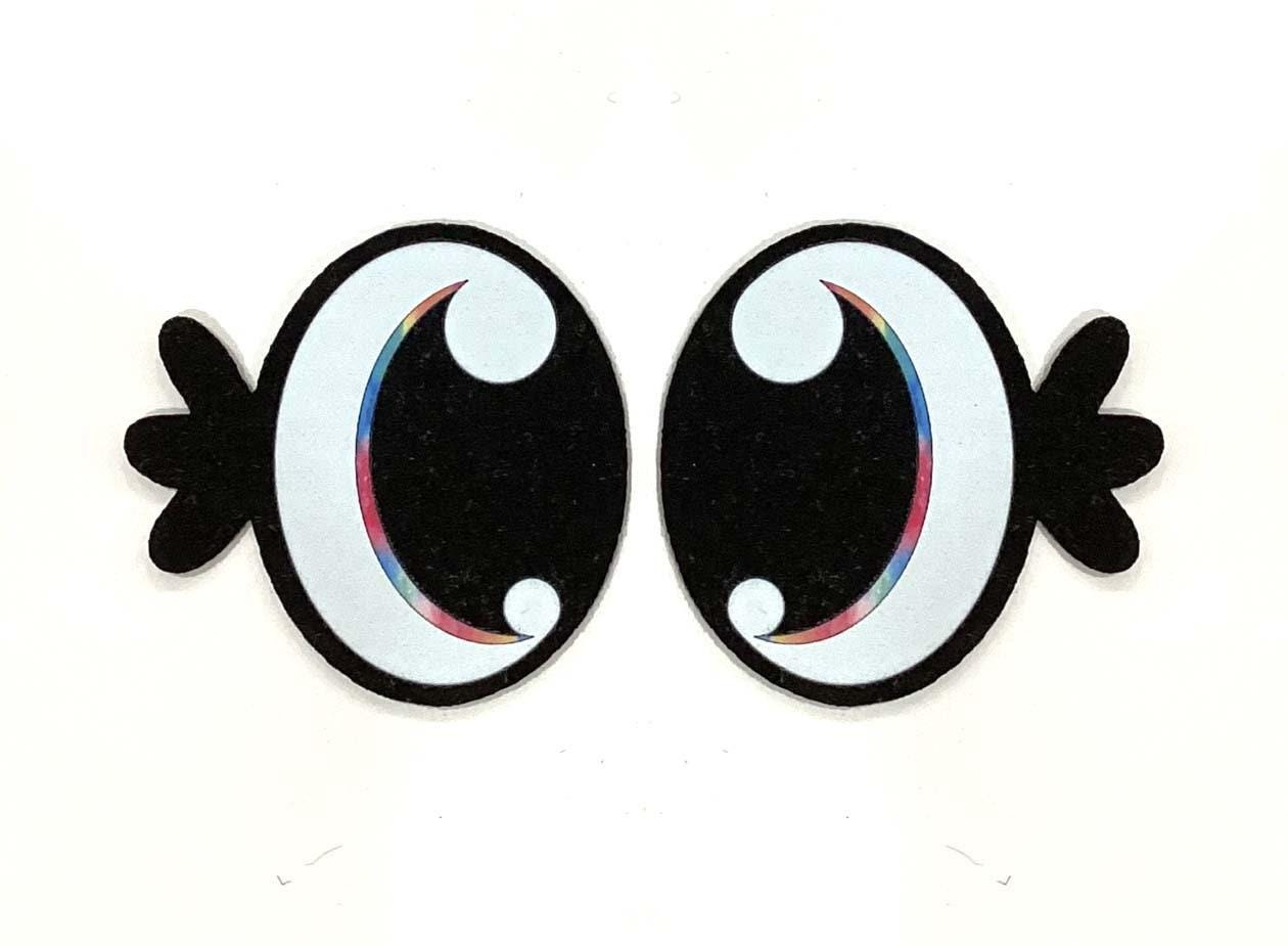3 Pack of Oval Felt Eyes for Amigurumi, Rainbow, Kawaii, for Crochet Plushie Multiple Sizes Available
