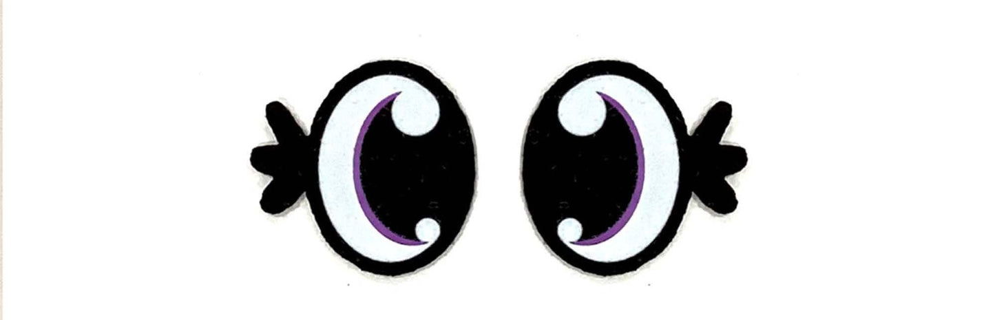 3 Pack of Oval Felt Eyes for Amigurumi, Rainbow, Kawaii, for Crochet Plushie Multiple Sizes Available